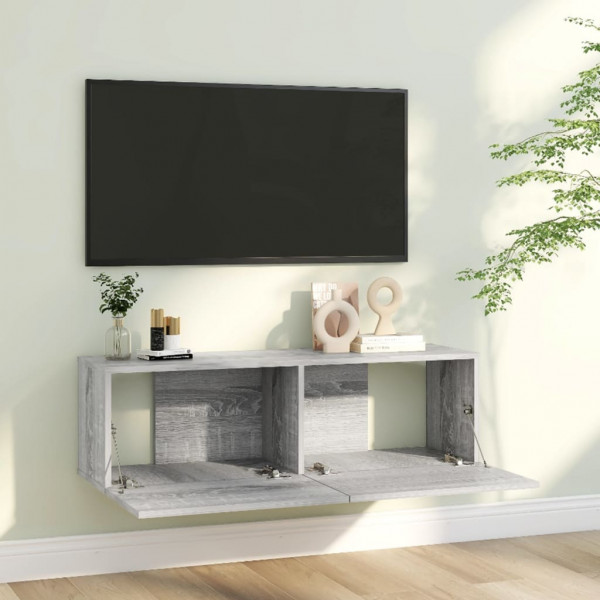 Mueble para TV madera contrachapada gris Sonoma 100x30x30 cm M 3