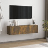 Mueble de pared TV contrachapado roble ahumado 120x30x30 cm 1