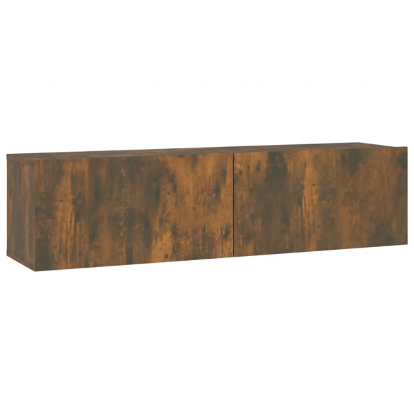 Mueble de pared TV contrachapado roble ahumado 120x30x30 cm M 2