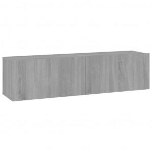 Mueble pared TV madera contrachapada gris Sonoma 120x30x30 cm H