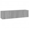 Mueble pared TV madera contrachapada gris Sonoma 120x30x30 cm 2