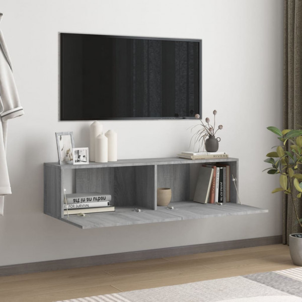 Mueble pared TV madera contrachapada gris Sonoma 120x30x30 cm M 5