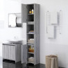 Armario de baño madera contrachapada gris Sonoma 30x30x183.5 cm 3