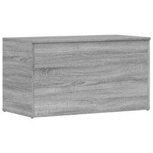 Baúl de almacenaje madera contrachapada gris Sonoma 84x42x46 cm H