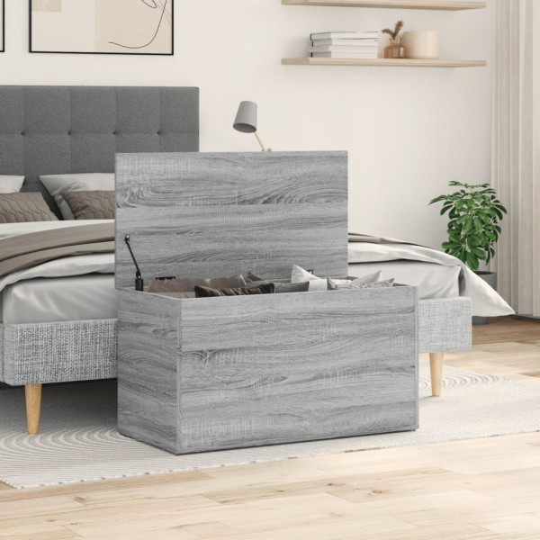 Baúl de almacenaje madera contrachapada gris Sonoma 84x42x46 cm M 3