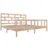 Estructura de cama de madera maciza de pino 200x200 cm 3