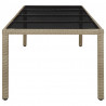Mesa de jardín de vidrio templado ratán PE beige 250x100x75 cm 3