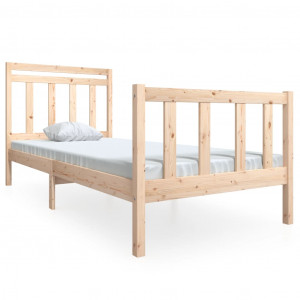 Estructura de cama madera maciza 100x200 cm H