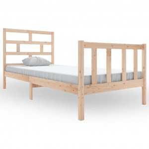 Estructura de cama madera maciza de pino 100x200 cm H