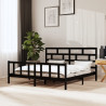 Estructura de cama de madera maciza de pino negro 200x200 cm 1