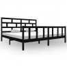 Estructura de cama de madera maciza de pino negro 200x200 cm 2