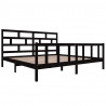 Estructura de cama de madera maciza de pino negro 200x200 cm 3