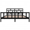 Estrutura de cama 200x200 cm madeira de pinho maciça preto 4