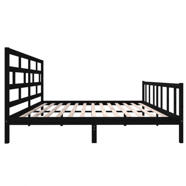 Estructura de cama de madera maciza de pino negro 200x200 cm M 5