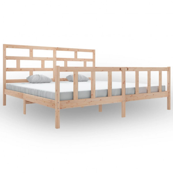 Estructura de cama madera maciza de pino 180x200 cm M 2