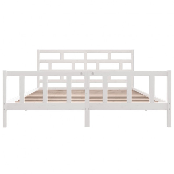 Estructura de cama madera maciza de pino blanco 200x200 cm M 4