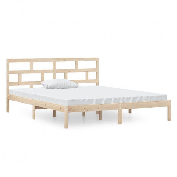 Estructura de cama madera maciza 120x190 cm M 2