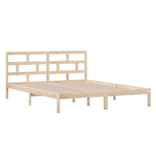 Estructura de cama madera maciza 120x190 cm M 3
