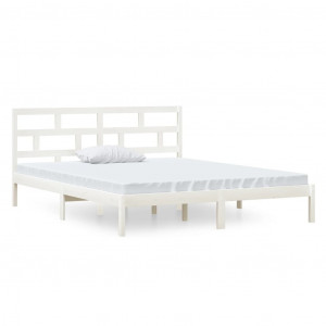 Estrutura cama pequena casal 120x190 cm pinho maciço branco H