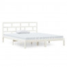 Estrutura cama pequena casal 120x190 cm pinho maciço branco 2