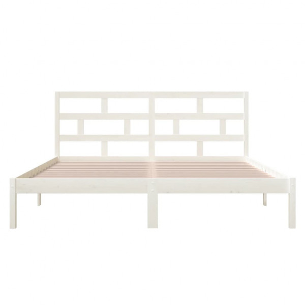 Estructura de cama madera maciza blanco 120x190 cm M 4