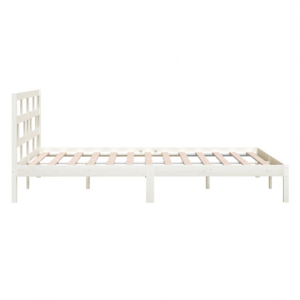 Estrutura cama pequena casal 120x190 cm pinho maciço branco M 5