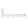 Estrutura cama pequena casal 120x190 cm pinho maciço branco 5