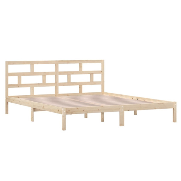 Estructura de cama madera maciza 135x190 cm M 3