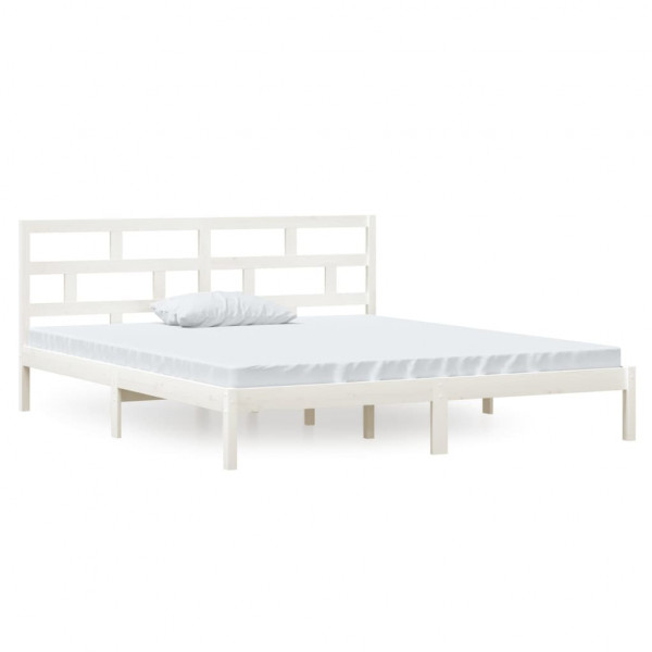 Estructura de cama madera maciza blanco 135x190 cm M 2