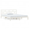 Estructura de cama madera maciza blanco 135x190 cm 2