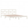Estructura de cama madera maciza blanco 135x190 cm 3