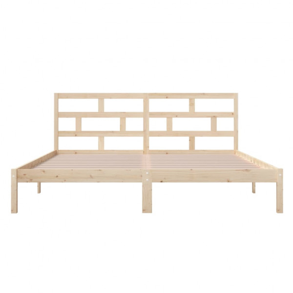 Estructura de cama madera maciza de pino 140x190 cm M 4