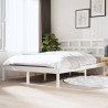 Estrutura de cama 140x190 cm madeira de pinho maciça branco 1