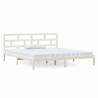 Estrutura de cama 140x190 cm madeira de pinho maciça branco 2