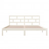 Estructura de cama de madera maciza de pino blanco 140x190 cm 4