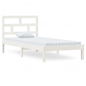 Estructura de cama madera maciza de pino blanco 90x200 cm H