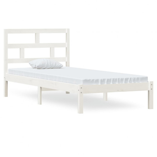 Estructura de cama madera maciza de pino blanco 90x200 cm M 2