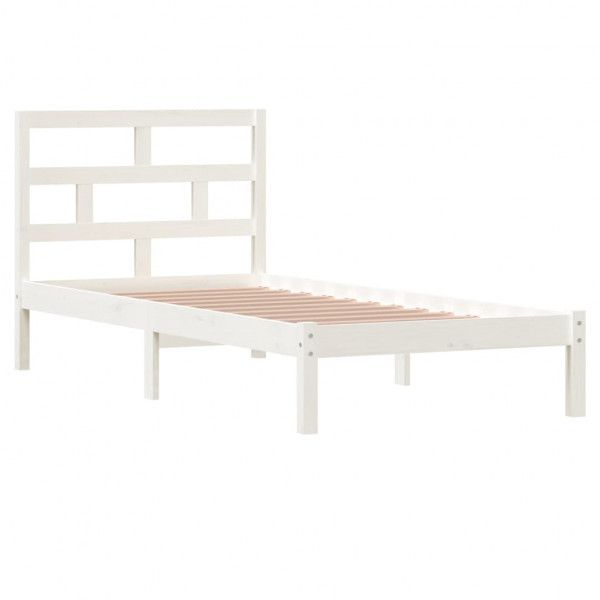 Estructura de cama madera maciza de pino blanco 90x200 cm M 3