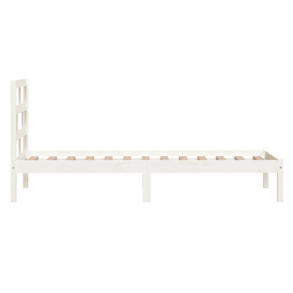 Estrutura de cama 90x200 cm pinho maciço branco M 5