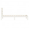 Estrutura de cama 90x200 cm pinho maciço branco 5