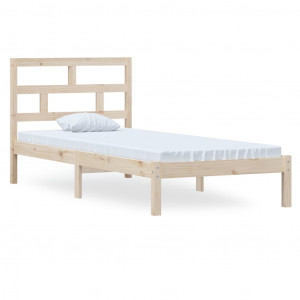 Estructura de cama madera maciza de pino 100x200 cm H