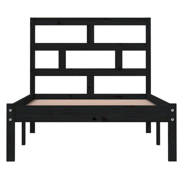 Estructura de cama madera maciza de pino negro 100x200 cm M 4