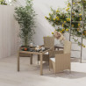 Set de comedor de jardín 3 pzas y cojines ratán sintético beige 1