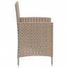 Set de comedor de jardín 3 pzas y cojines ratán sintético beige 5