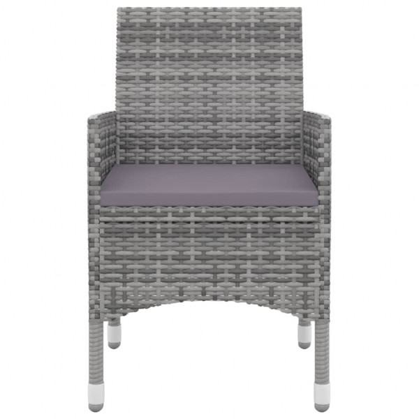 Set comedor de jardín 3 pzas y cojines ratán sintético y vidrio M 4