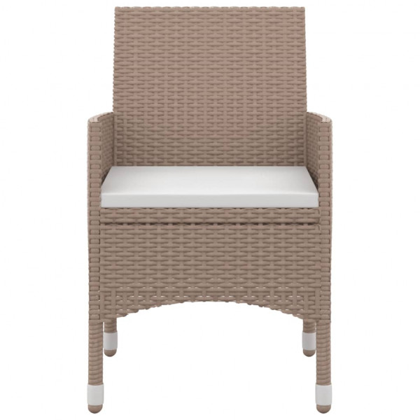 Conjunto de jantar para jardim de 3 peças com vime sintético e almofadas de vidro M 4