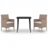 Set comedor de jardín 3 pzas y cojines ratán sintético y vidrio 2