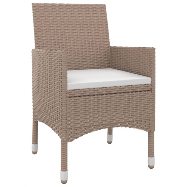 Conjunto de jantar para jardim de 3 peças com vime sintético e almofadas de vidro M 4