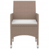 Set comedor de jardín 3 pzas y cojines ratán sintético y vidrio 5