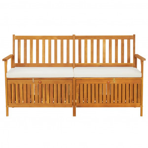 Banco de almacenaje con cojín madera maciza de acacia 148 cm H